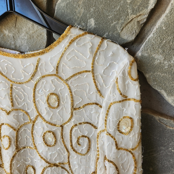 Vintage beaded 80s sequin top - Picture 2 of 7